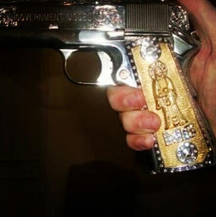 cartel mexican gold pistol plated