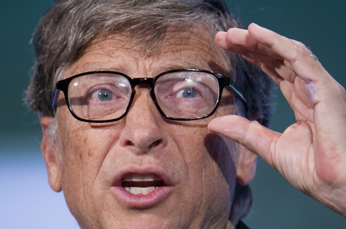 The founder of Microsoft, Bill Gates, speaks on stage at the Clinton Global Initiative 2013 (CGI) in New York.