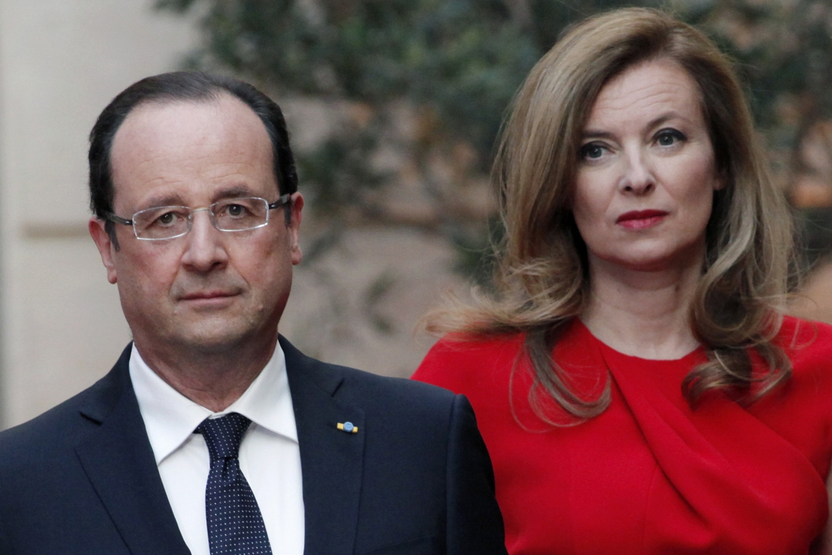French President Francois Hollande and his former companion Valerie Trierweiler
