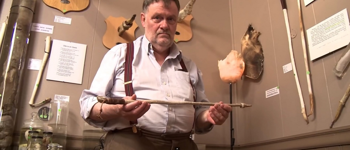 Sigurður Hjartarson turned a personal collection of animal penises into a museum and tourist attraction. A bull's penis that has been dried and made into a walking stick can be seen on the right hand wall. Sigurður Hjartarson