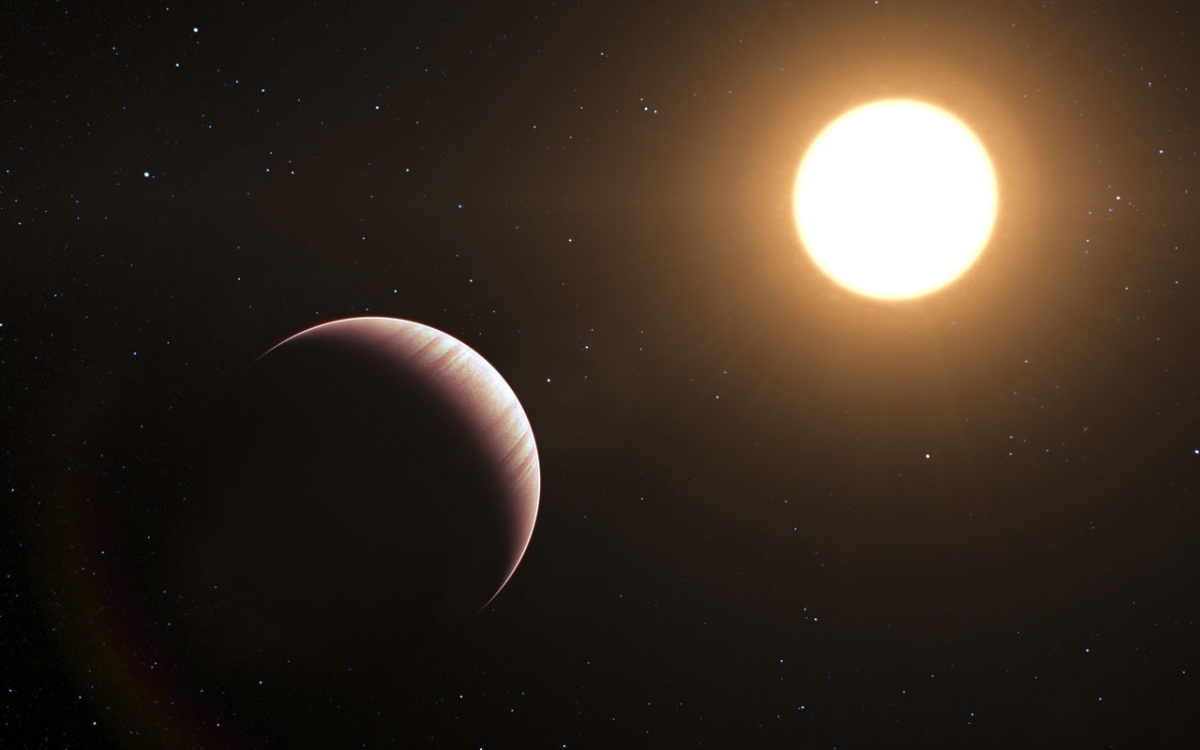 Artist impression of large exoplanet orbiting Tau Boötis b tau Boötis b