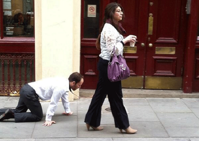 Businessman on Leash in Farringdon