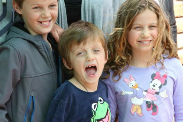 Nick Norris's three grandchildren, Mo Maslin, 12, Evie Maslin, 10, and Otis Maslin, 8