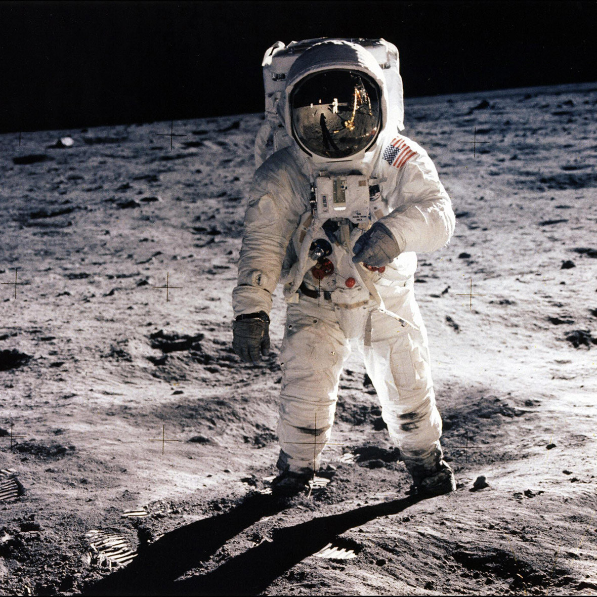 10 Surprising Secrets From Apollo 11′s Historic Moon Landing July-20-1969-buzz-aldrin-walks-surface-moon-neil-armstrong-taking-photo-reflected
