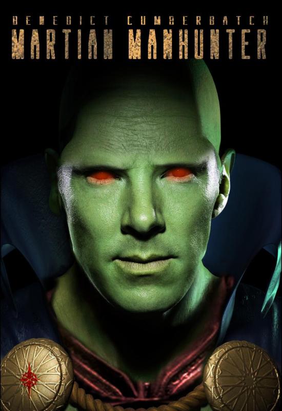 Benedict Cumberbatch as <b>Martian Manhunter</b> fan-art - benedict-cumberbatch-martian-manhunter-fan-art