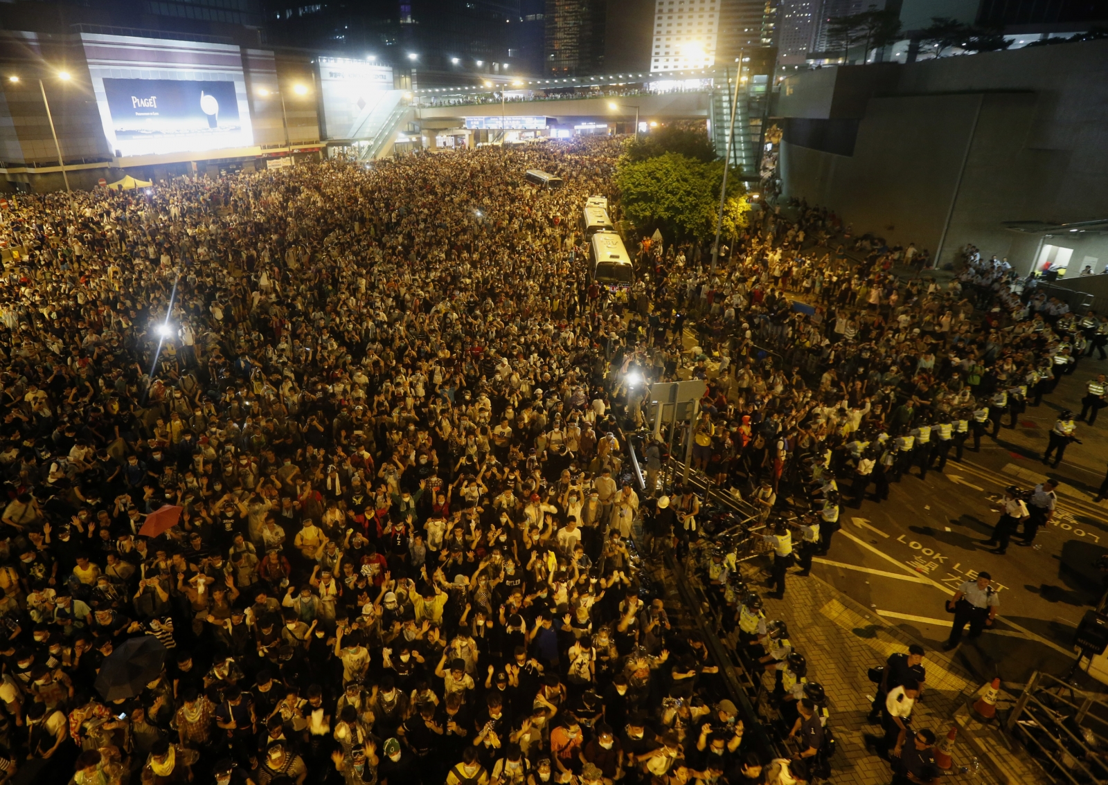 Overhead photos show the vast scale of 6 million protesters bringing downtown Hong Kong to a standstill