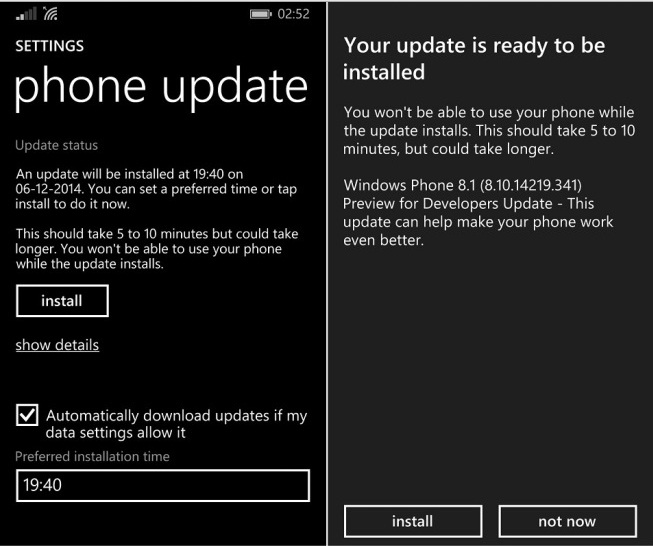 Windows Phone 8.1 Update 1 8.10.14219.341 released with Mobile Data 