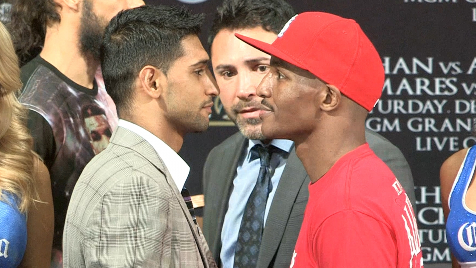 Amir Khan and Devon Alexander square up ahead of fight