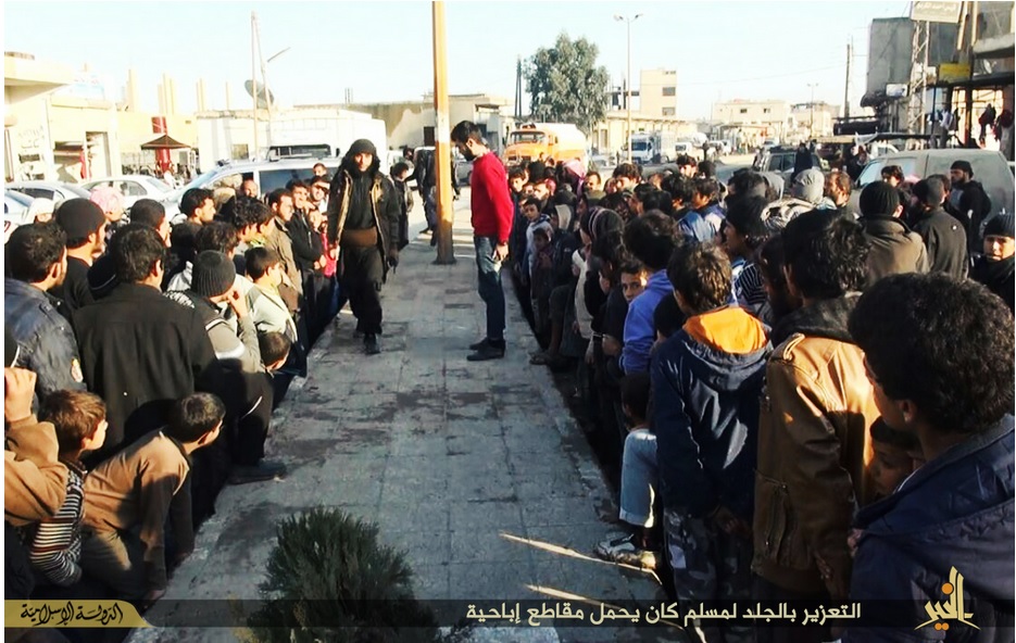 A large crowd gathered to watch the humiliating punishment A large crowd gathered to watch the humiliating punishment