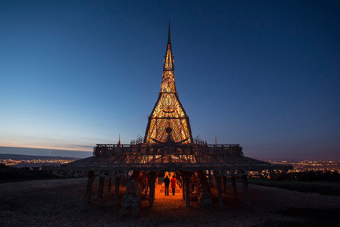 Temple by David Best: Burning Man artist's spectacular bonfire in Derry