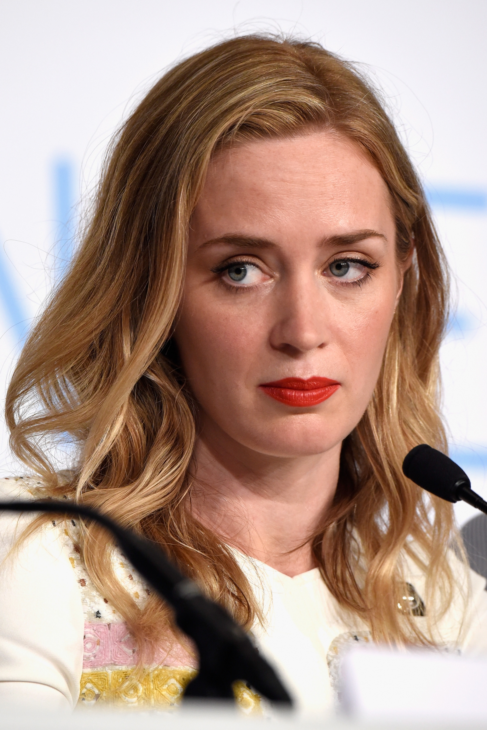 Emily Blunt promoting Sicario at Cannes Festival