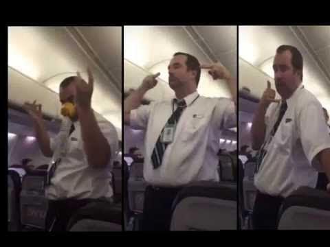 westjet flight crew member viral cheeky demo goes safety attendant tanya mcadam marshall mike