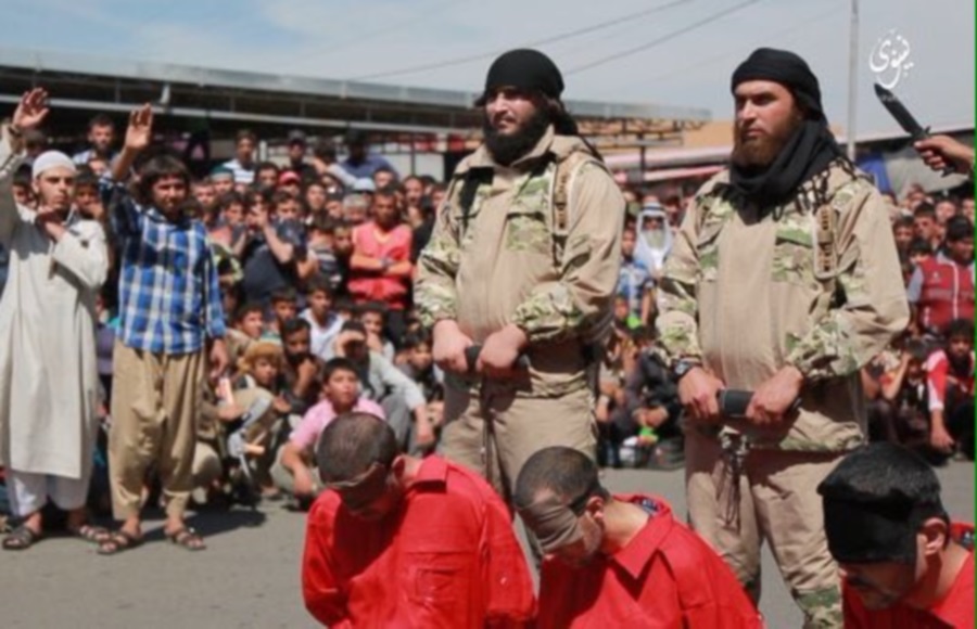 ISIS executes two men by forcing them to kneel on bomb 