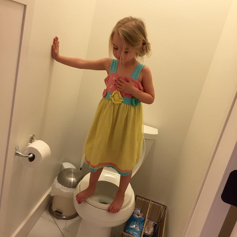 Three-Year-Old Girl Toilet Training; Torremolinos, Malaga 