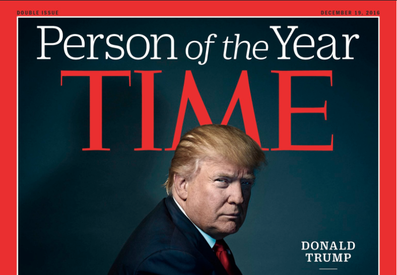 Time Magazine person of the year 2016 is Donald Trump