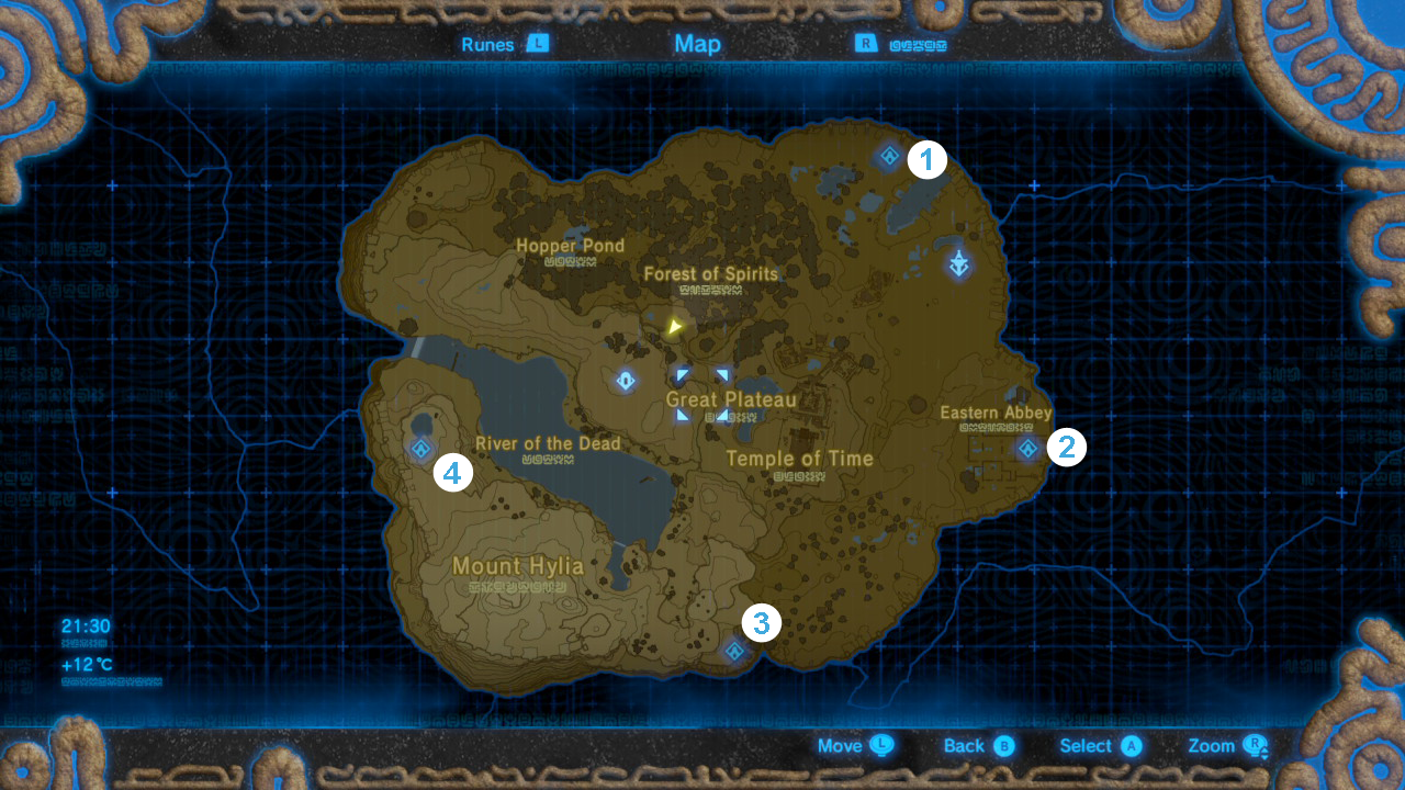 legend of zelda breath of the wild shrine location map