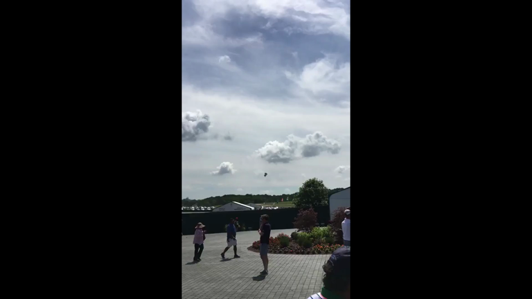 Spectators gasp as blimp airship catches fire and crashes at US Open