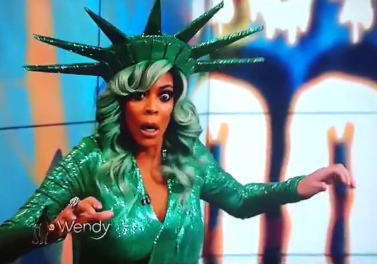 Wendy Williams collapses on live TV after 'overheating' in Statue of Liberty Halloween ...