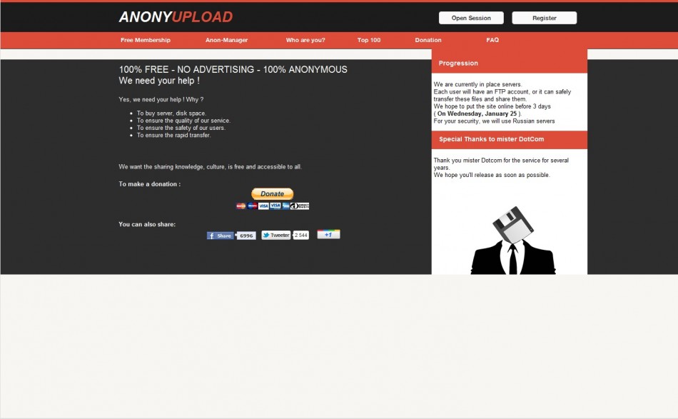 Anonymous Hackers Clarify Anonyupload Scam not Megaupload Alternative Anonymous Hackers Clarify Anonyupload Scam not Megaupload Alternative