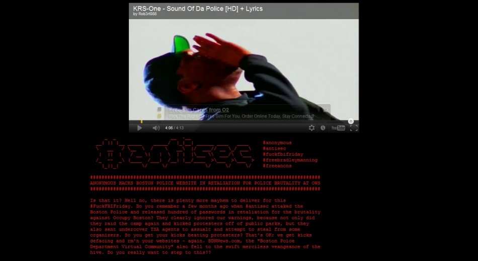Image Credit: IBTimes UK Anonymous Hackers Rampage: FBI, Scotland Yard and Boston PD All Fall Victim