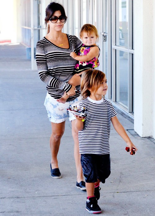 Kourtney Kardashian, son Mason, and daughter Penelope
