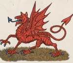The red dragon: national emblem of Wales. The red dragon: national emblem of Wales.