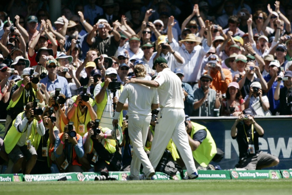Australia039s Shane Warne L and Glenn McGrath leave the field together at the end of England039s second innings during the fourth day of the fifth and final Ashes cricket test match at the Sydney Cricket Ground January 5, 2007. Warne retired from