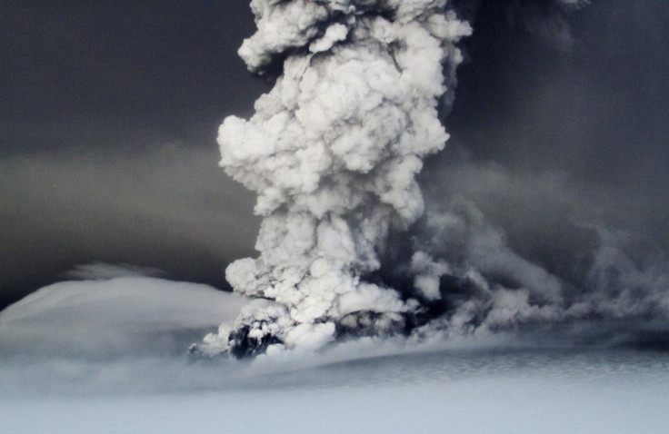 Iceland's airports were closed and domestic flights cancelled yesterday as a spectacular 12-mile high mushroom cloud of ash, steam and smoke filled the sky.