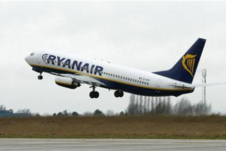 File photograph shows a passenger jet belonging to Irish airline Ryanair taking off from Charleroi airport in southern Belgium