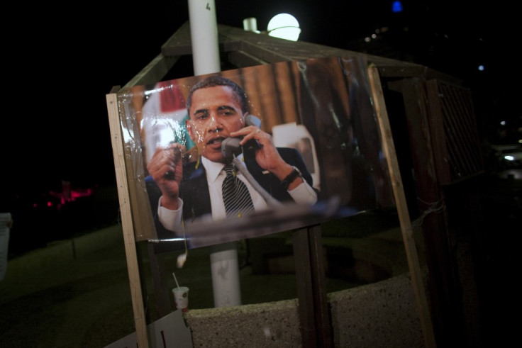 A poster of U.S. President Obama is seen after eggs were thrown at it during an Israeli right wing protest in Tel Aviv A poster of U.S. President Obama is seen after eggs were thrown at it during an Israeli right wing protest in Tel Aviv