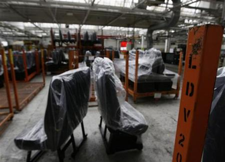 Van seats rest on the LDV production line at their plant in Birmingham