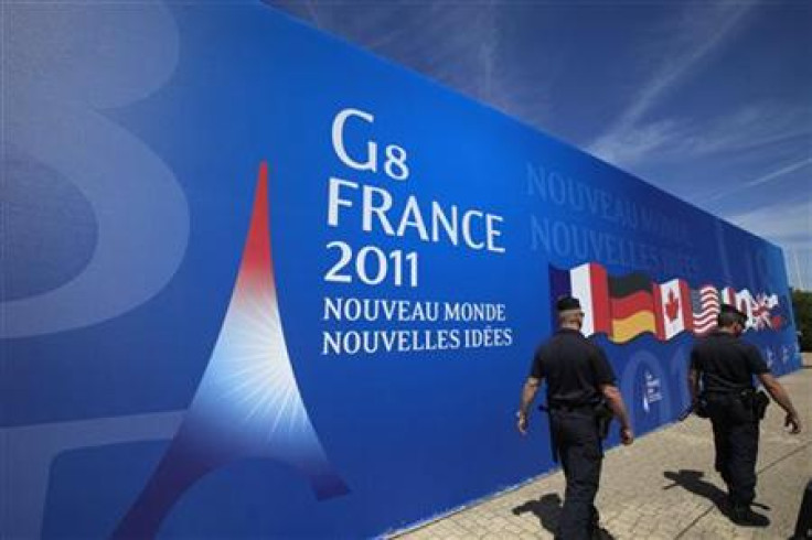 French gendarmes patrol during security measures ahead of the G8 summit in Deauville
