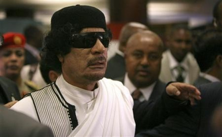 Libyan leader Muammar Gaddafi arrives at the African Union (AU) summit in Addis Ababa