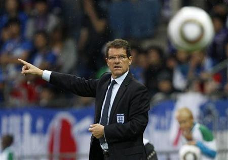 England's coach Capello instructs his team