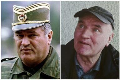 Combination photo shows Bosnian Serb army commander General Radko Mladic