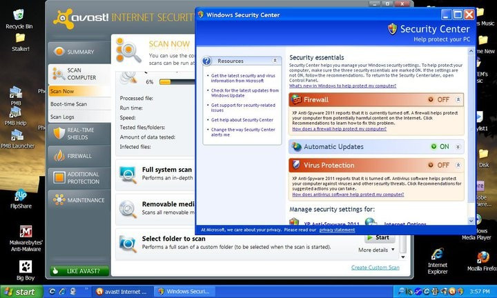 The AVG Anti-virus software