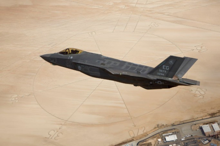 US Air Force handout photo of a F-35A fighter jet over Edwards Air Force Base