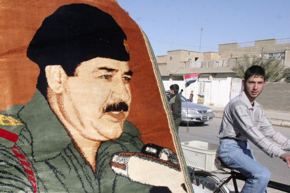 A poster of Saddam Hussein