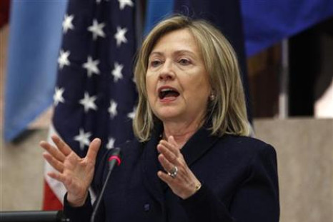 U.S. Secretary of State Hillary Clinton addresses the Washington Conference on the Americas in Washington