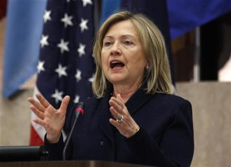 U.S. Secretary of State Hillary Clinton addresses the Washington Conference on the Americas in Washington