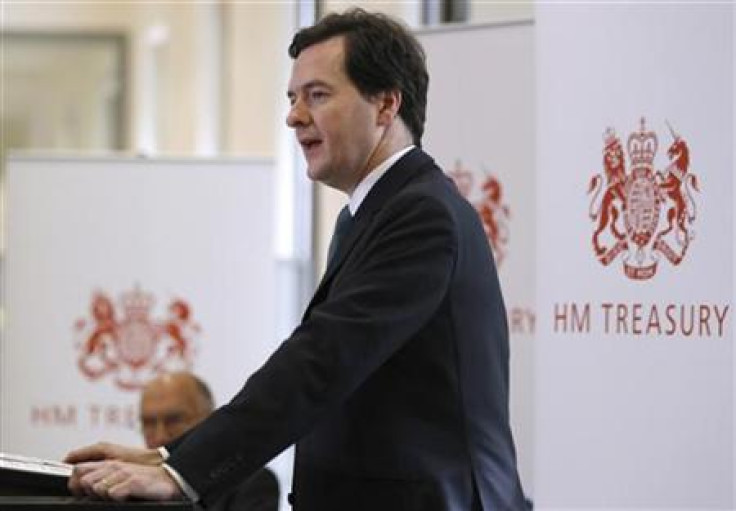 Chancellor Osborne speaks during a press conference at the Treasury, in central London