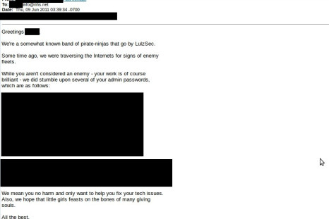 LulzSec letter