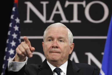U.S. Secretary of Defense Robert Gates addresses a news conference at the end of a NATO defence ministers meeting at the Alliance headquarters in Brussels