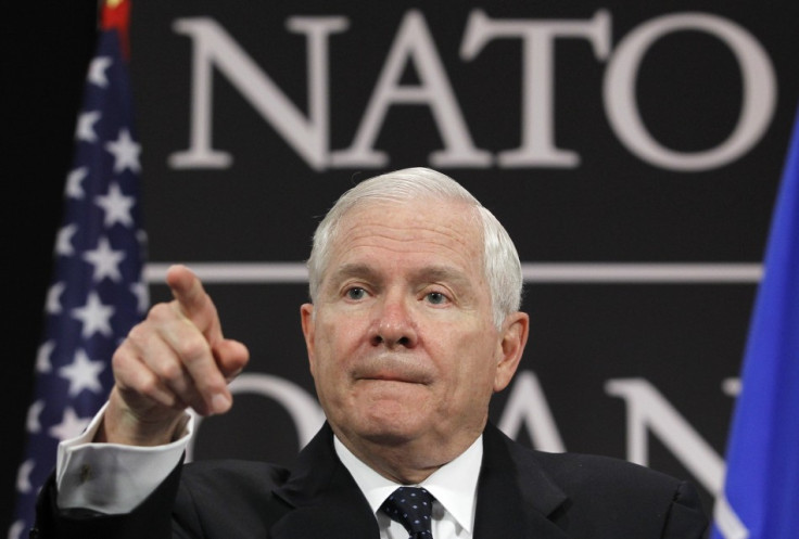 U.S. Secretary of Defense Robert Gates addresses a news conference at the end of a NATO defence ministers meeting at the Alliance headquarters in Brussels