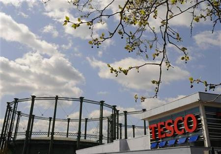 Branch of the Tesco supermarket is seen near Kennington gasworks in central London