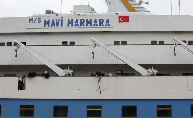 The cruise liner Mavi Marmara is under maintenance in a shipyard in Istanbul