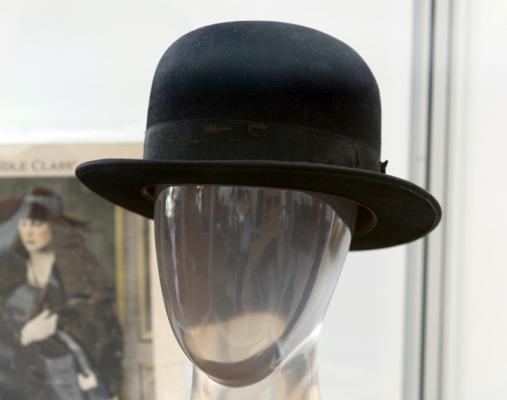 Charlie Chaplin&#039;s signature bowler hat is pictured at a preview of actress Debbie Reynolds&#039; Hollywood costume and prop collection in Beverly Hills