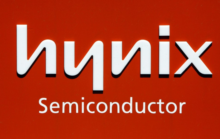 The logo of Hynix Semiconductor is seen at the company&#039;s headquarters in Icheon
