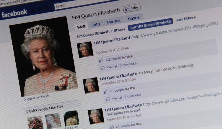 The Facebook page of Britain&#039;s Queen Elizabeth is shown on a computer screen in London November 8, 2010.