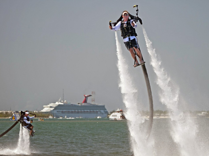 Oosting and Tuxbury go airborne with jetpacks providing human flight experiences in Key West